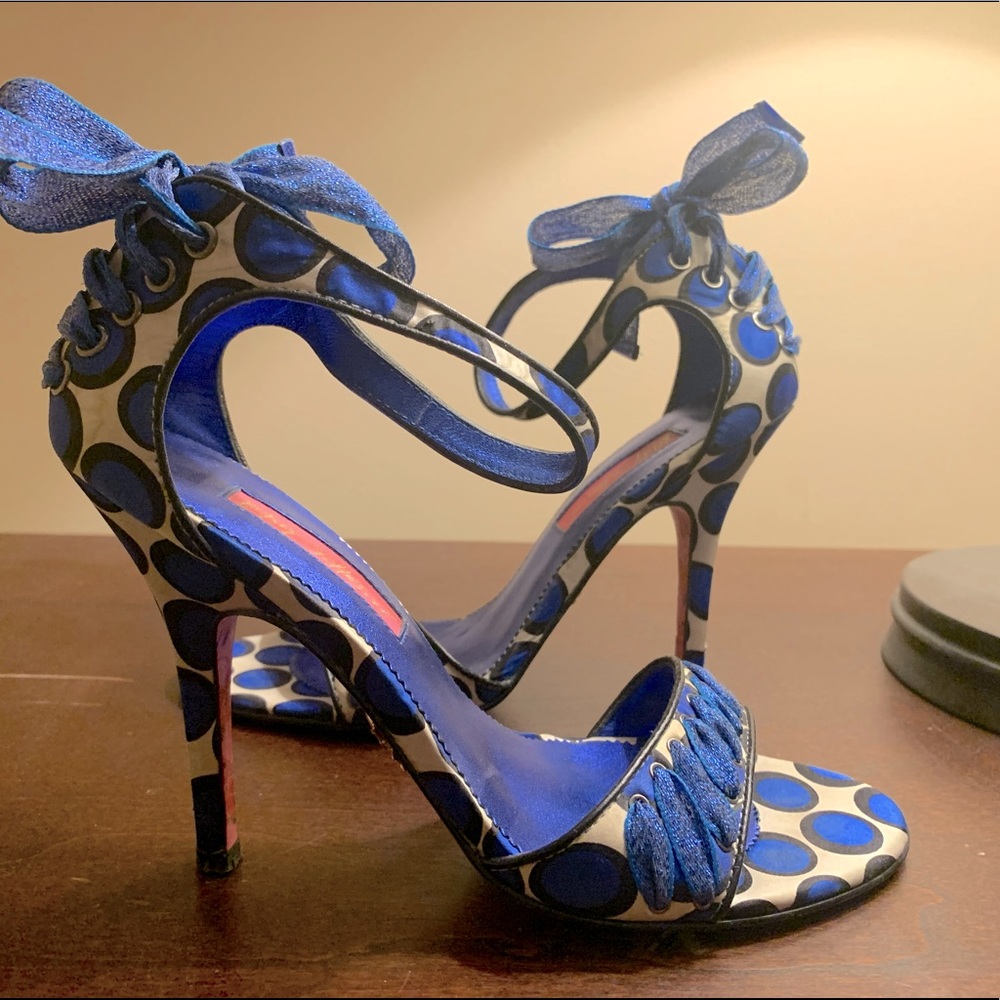 Betsy Johnson ankle strap peep-toe heels